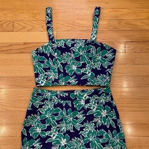 Forever 21 Two-Piece Co-Ord Tropical Set (Skirt and Tank both Size M)
